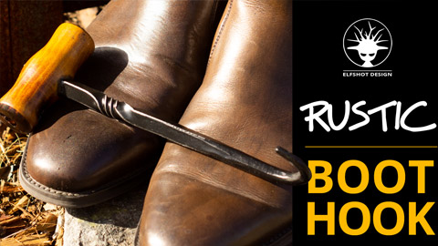 Boot hook - easy blacksmithing and wood lathe project